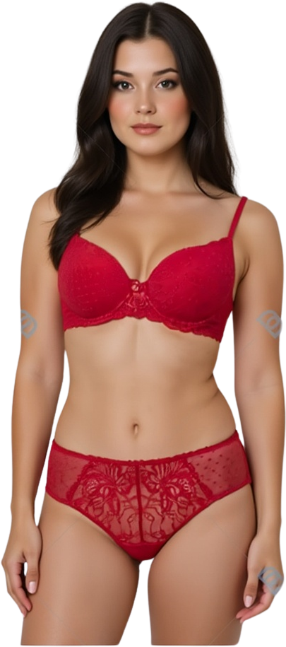 Braga midi roja mujer – Encaje, plumeti y comodidad elegante