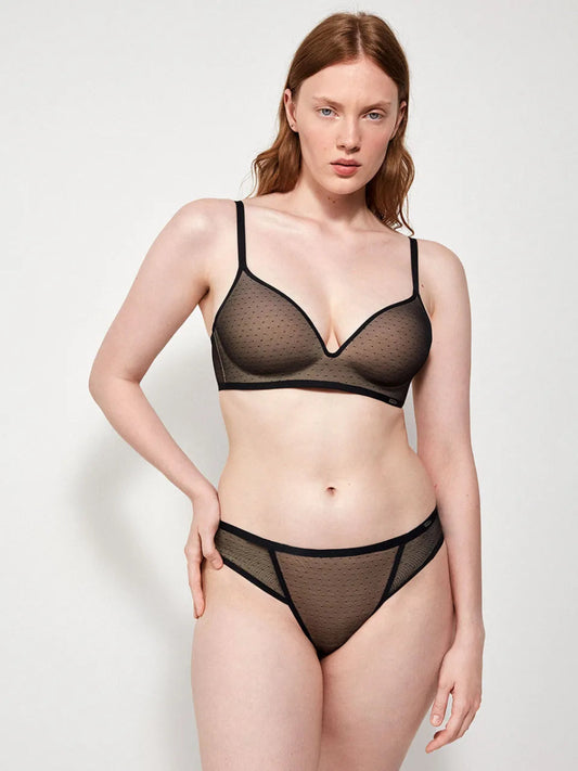 Sujetador sin aro con copa continua en tejido de plumetti - Athenea y Laia Market