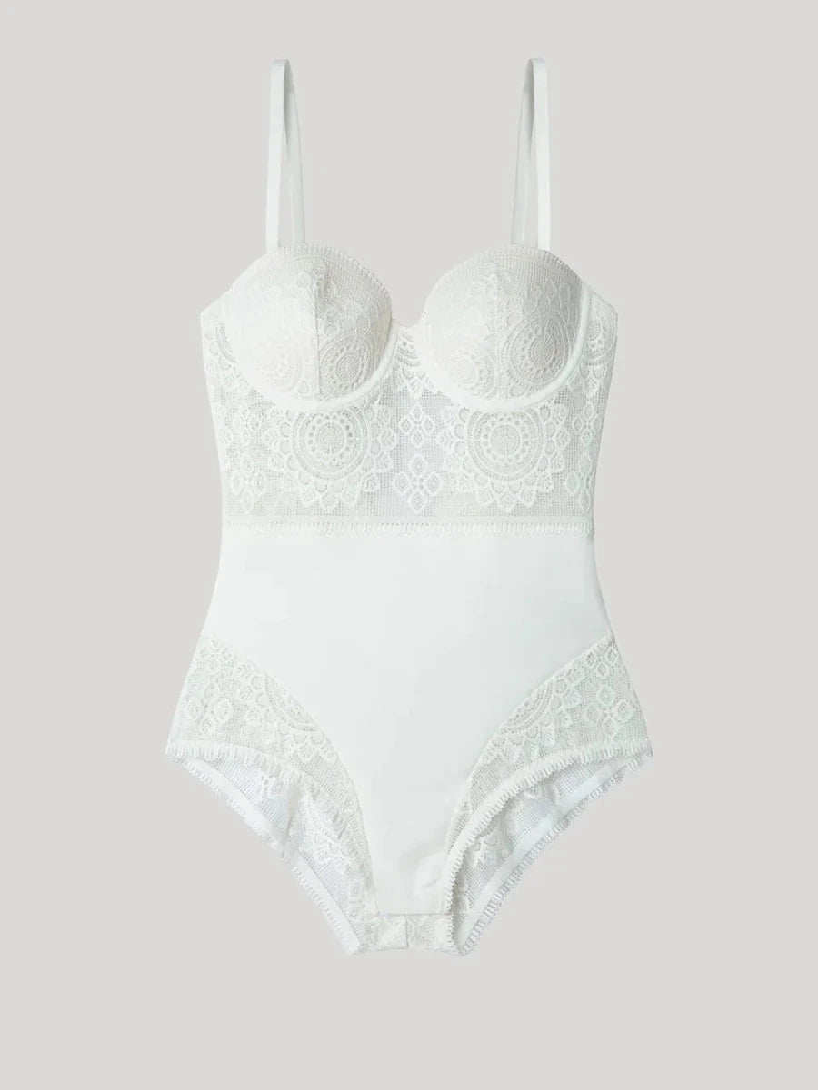Body desmontable in and out de encaje tipo crochet en copas B - Athenea y Laia Market