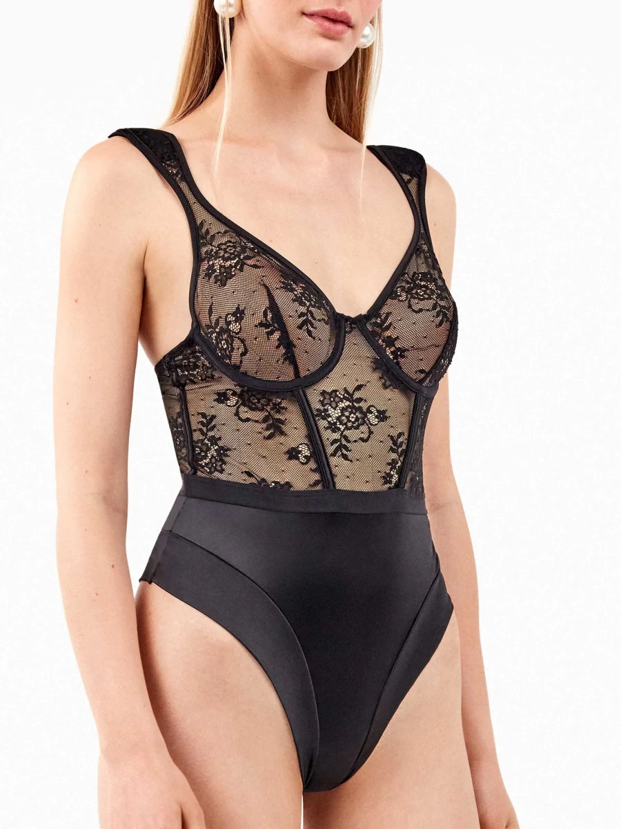 Body encaje all over hombreras - Athenea y Laia Market