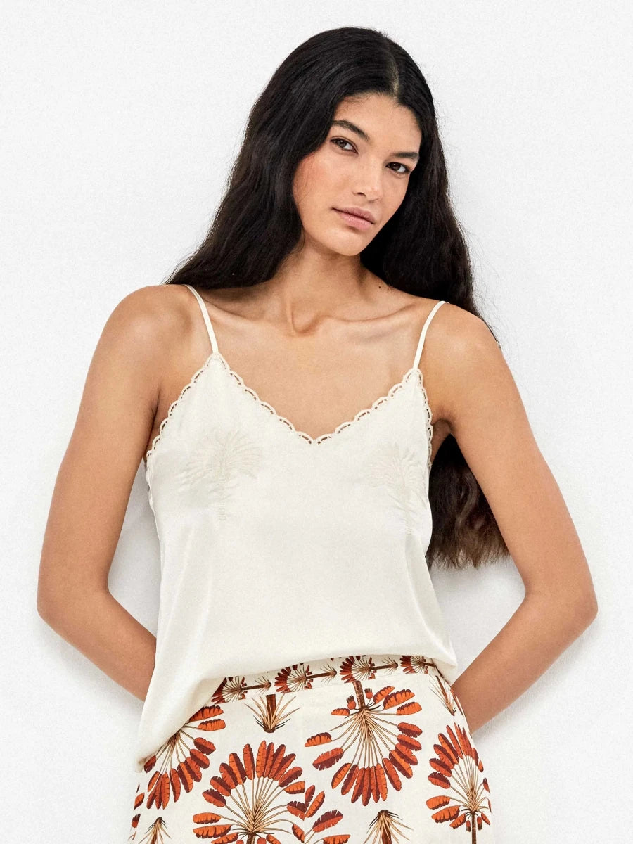 Camiseta tirantes detalle palmeras - Athenea y Laia Market