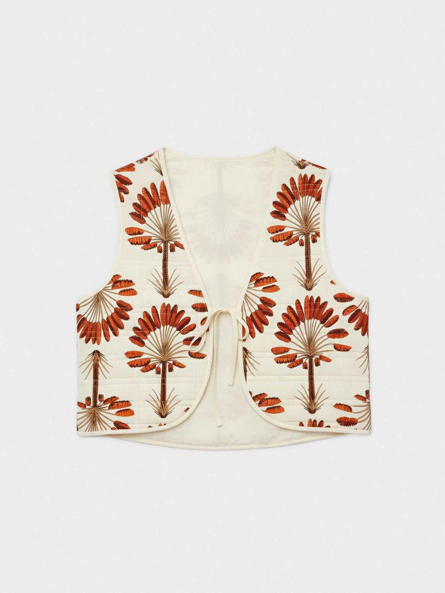 Chaleco acolchado estampado palmeras - Athenea y Laia Market