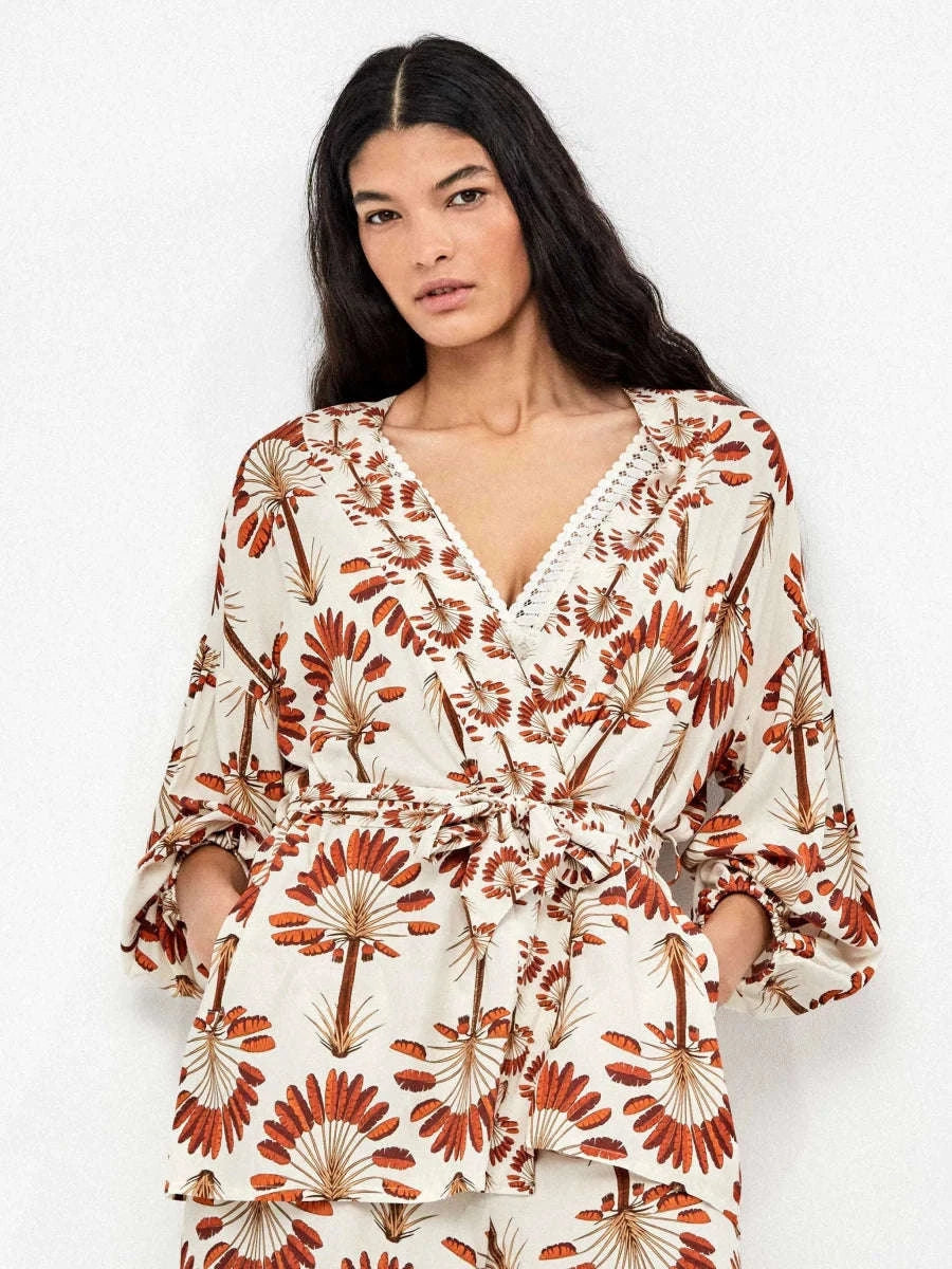 Kimono estampado palmeras - Athenea y Laia Market