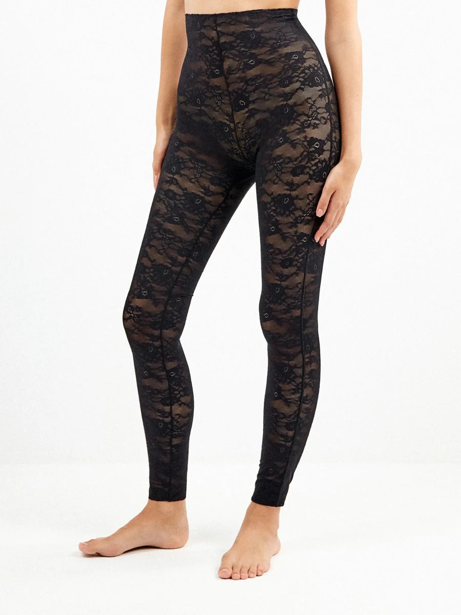 Legging largo moldeador de encaje floral - Athenea y Laia Market