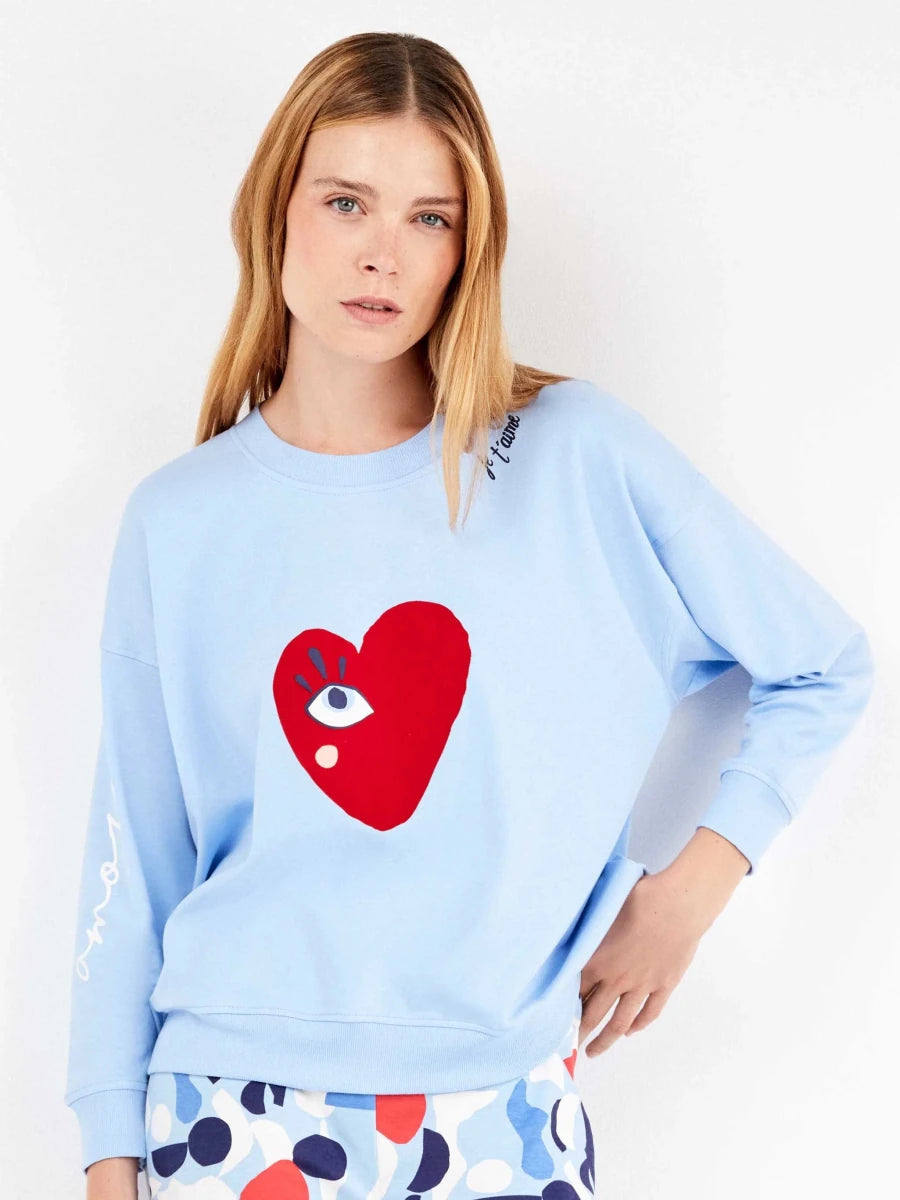 Pijama en punto interlock motivos corazones - Athenea y Laia Market