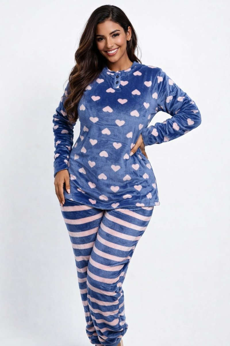 Pijama mujer corazones rosas – Suave, cómodo y divertido - Athenea y Laia Market