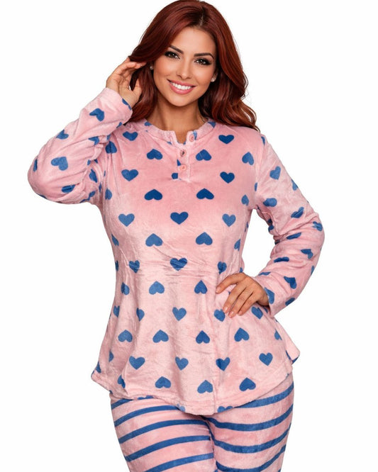 Pijama mujer corazones rosas – Suave, cómodo y divertido - Athenea y Laia Market