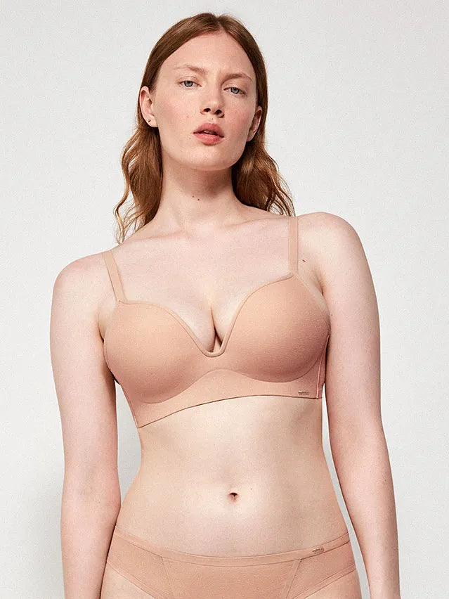 Sujetador push up sin aro en tejido plumetti